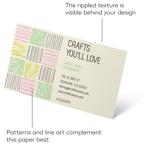 Natural texture business cards have a unique look – and feel